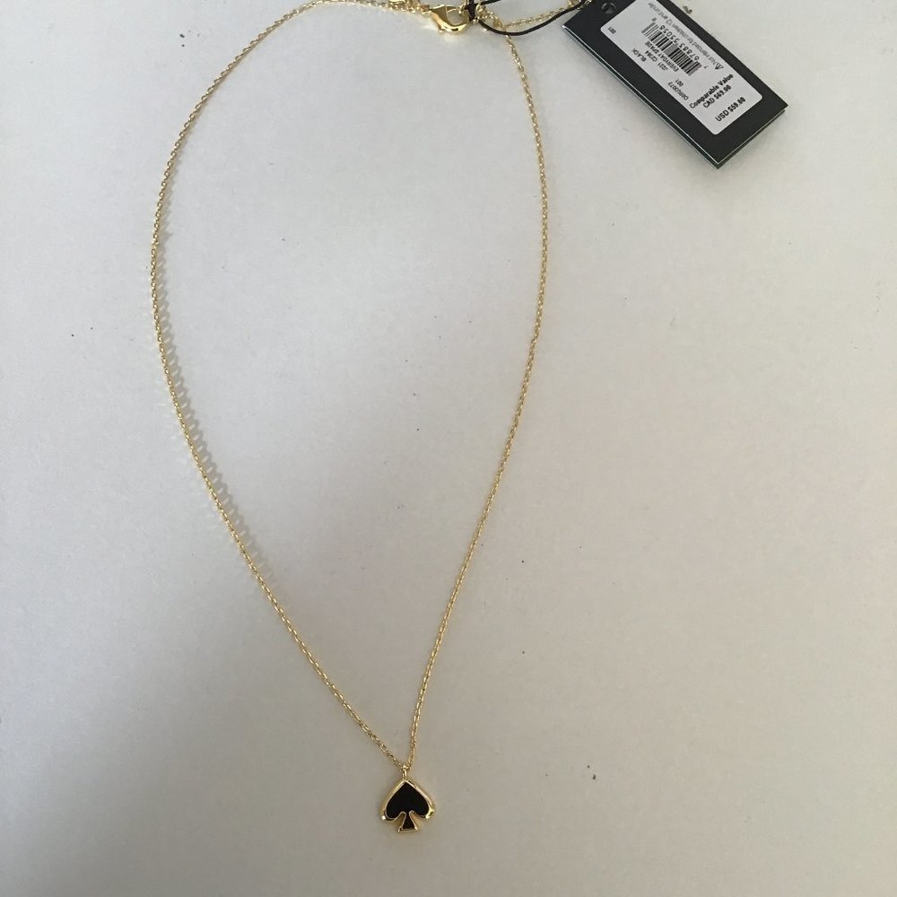 Kate Spade New Black Mini Spade Necklace